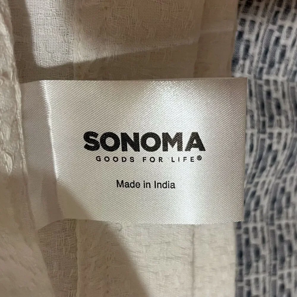 NWOT Sonoma Neutral Gradient Shower Curtain - Light Gray & White